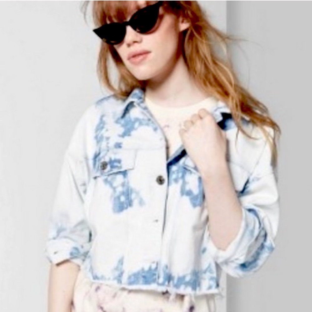 Wild Fable Light Blue Tie-Dye Jean Jacket